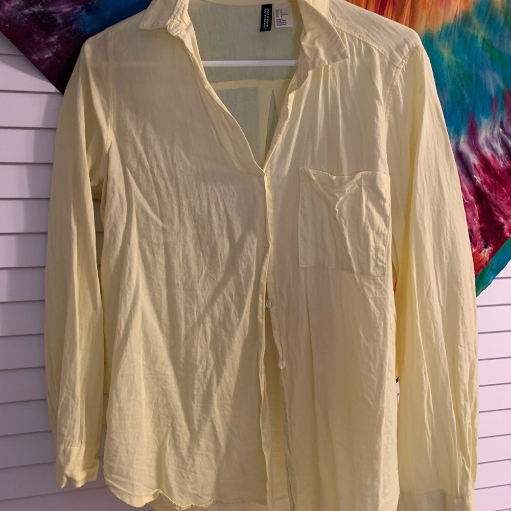 Pale yellow button down